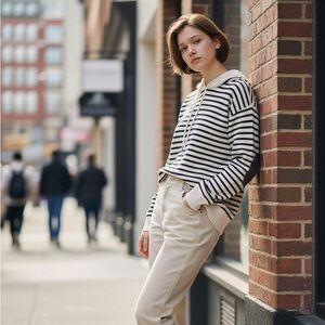 Striped Black and White Women's Hoodie